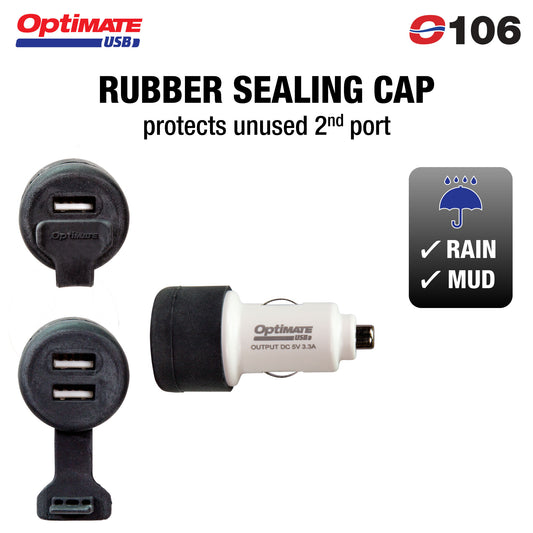 OptiMate Dual USB Charger for 12V Cigarette Sockets (3300mA) - USB O-106