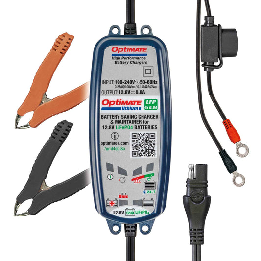 OptiMate Lithium LFP 4s1A: LITHIUM series 12.8 V 0.8A LiFePO₄ Lithium Battery Saver, Charger, Tester & Maintainer