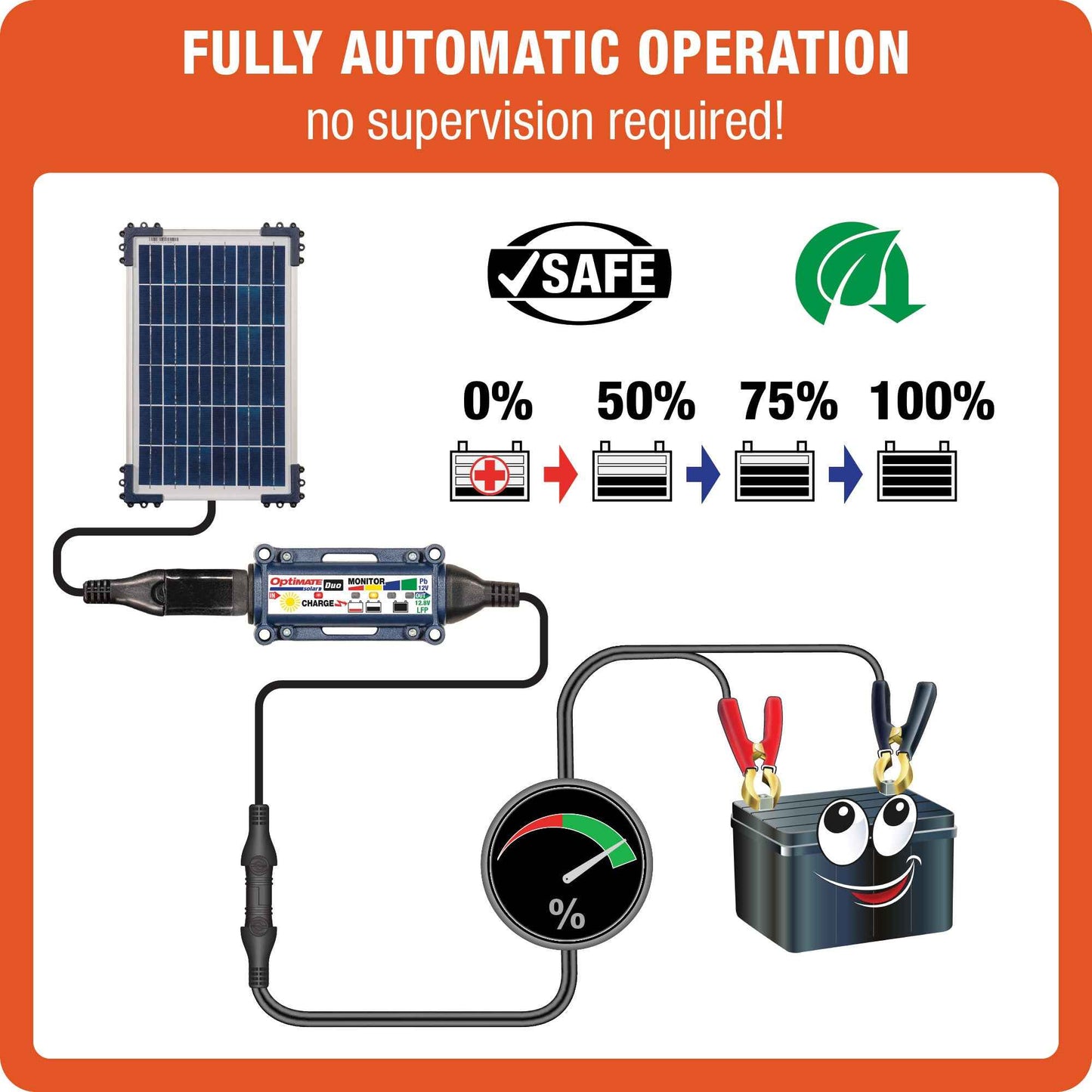OptiMate Solar DUO TM522-D1: OFF-GRID series 10W Solar 12V lead-acid and lithium Battery Charger & Maintainer