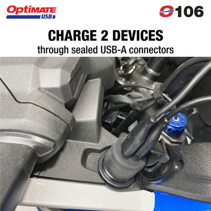OptiMate Dual USB Charger for 12V Cigarette Sockets (3300mA) - USB O-106