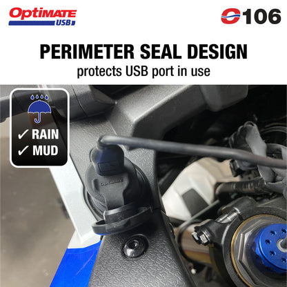 OptiMate Dual USB Charger for 12V Cigarette Sockets (3300mA) - USB O-106