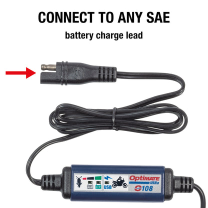 OptiMate Smart In-Line SAE USB Charger (3300mA, 150 cm Cable) - USB O-108v2 - Tecmate South Africa
