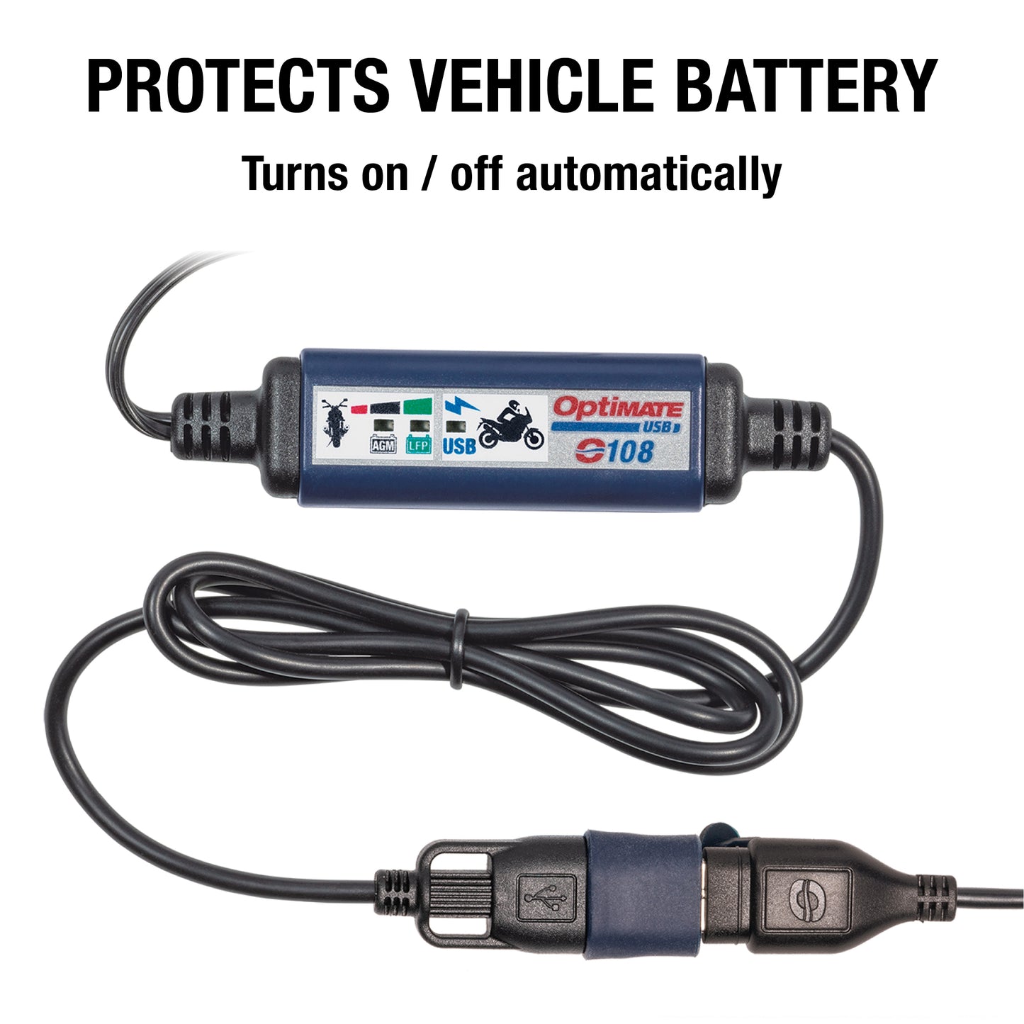 OptiMate Smart In-Line SAE USB Charger (3300mA, 150 cm Cable) - USB O-108v2 - Tecmate South Africa