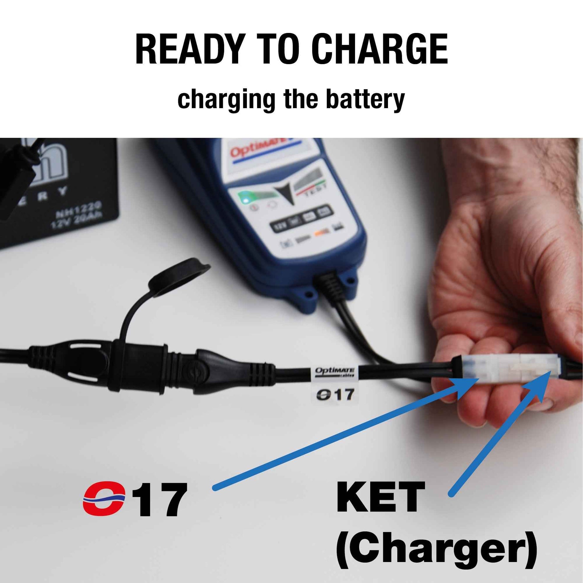 OptiMate SAE to KET Adapter, charger lead - CABLE O-17