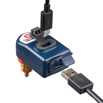 OptiMate – Dual 90° USB Charger for DIN / BIKE Socket (3300mA, USB-A + USB-C) - USB O-114 - Tecmate South Africa