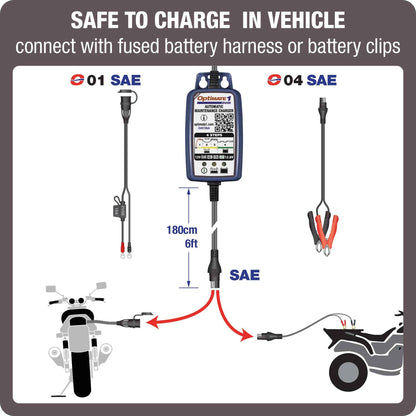 OptiMate 1 DUO : BRONZE series 12V 0.6A lead-acid & lithium motorcycle battery charger & maintainer
