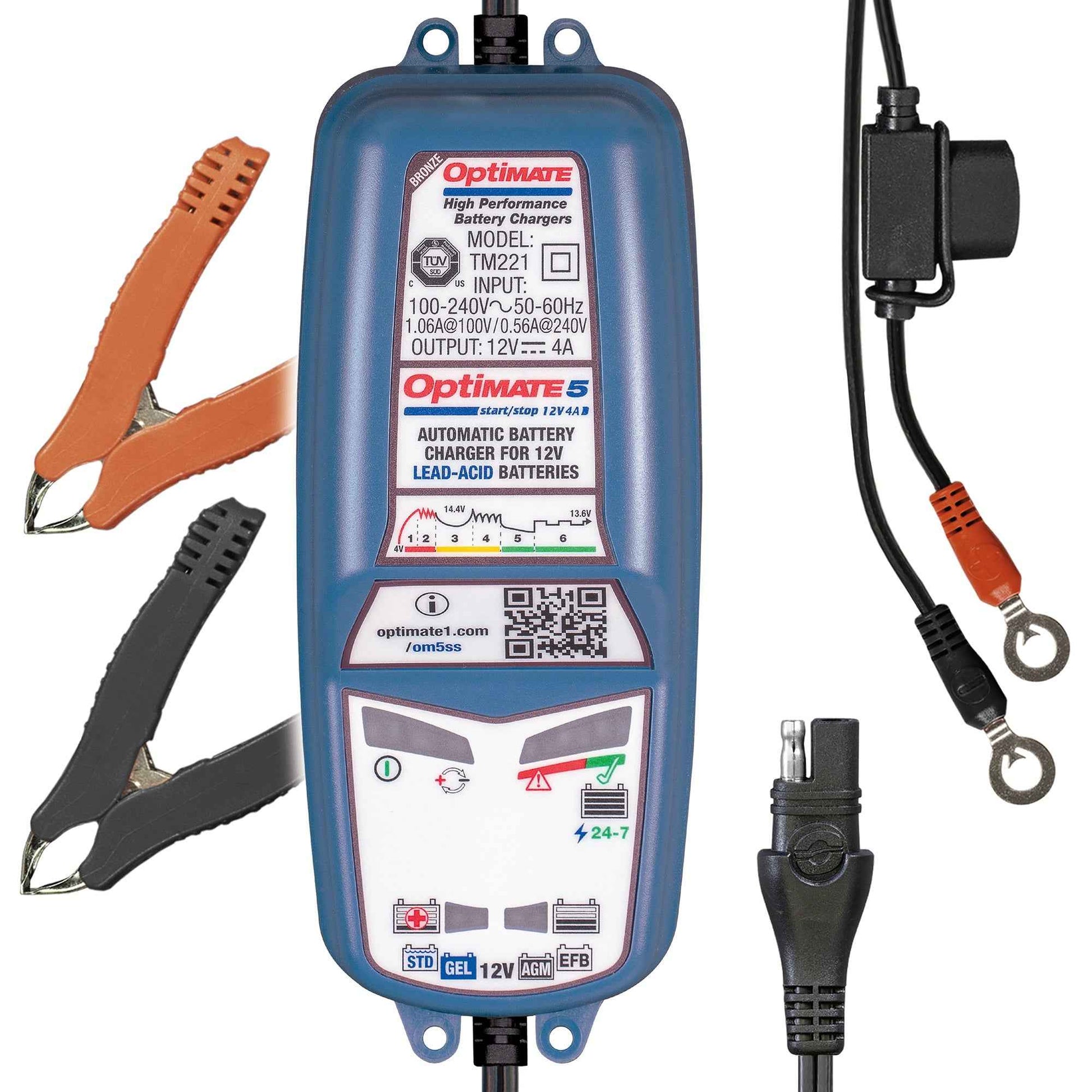 OptiMate 5 Start-Stop : BRONZE series 12V 4A battery charger, tester & maintainer