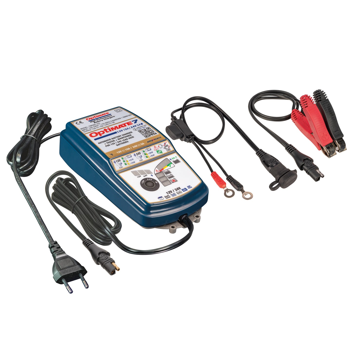 OptiMate 7 12-24V : GOLD series 12V 10A / 24V 5A lead-acid battery saver, charger, tester & maintainer