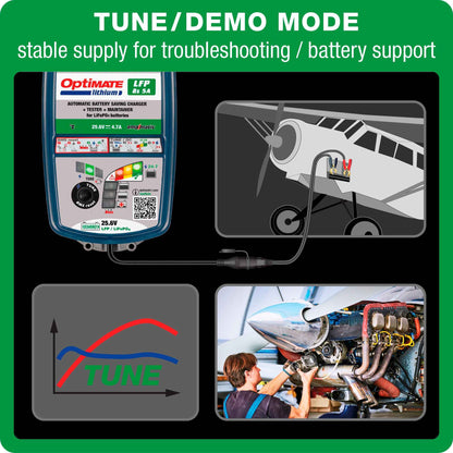 OptiMate Lithium LFP 8s5A : LITHIUM series 25.6 V 5A LiFePO₄ Lithium Battery Saver, Charger, Tester & Maintainer