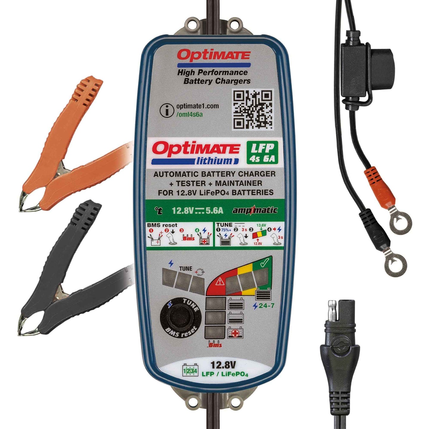 OptiMate Lithium LFP 4s6A : LITHIUM series 12.8 V 6A LiFePO₄ Lithium Battery Charger, Saver, Tester & Maintainer