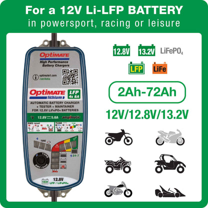 OptiMate Lithium LFP 4s6A : LITHIUM series 12.8 V 6A LiFePO₄ Lithium Battery Charger, Saver, Tester & Maintainer