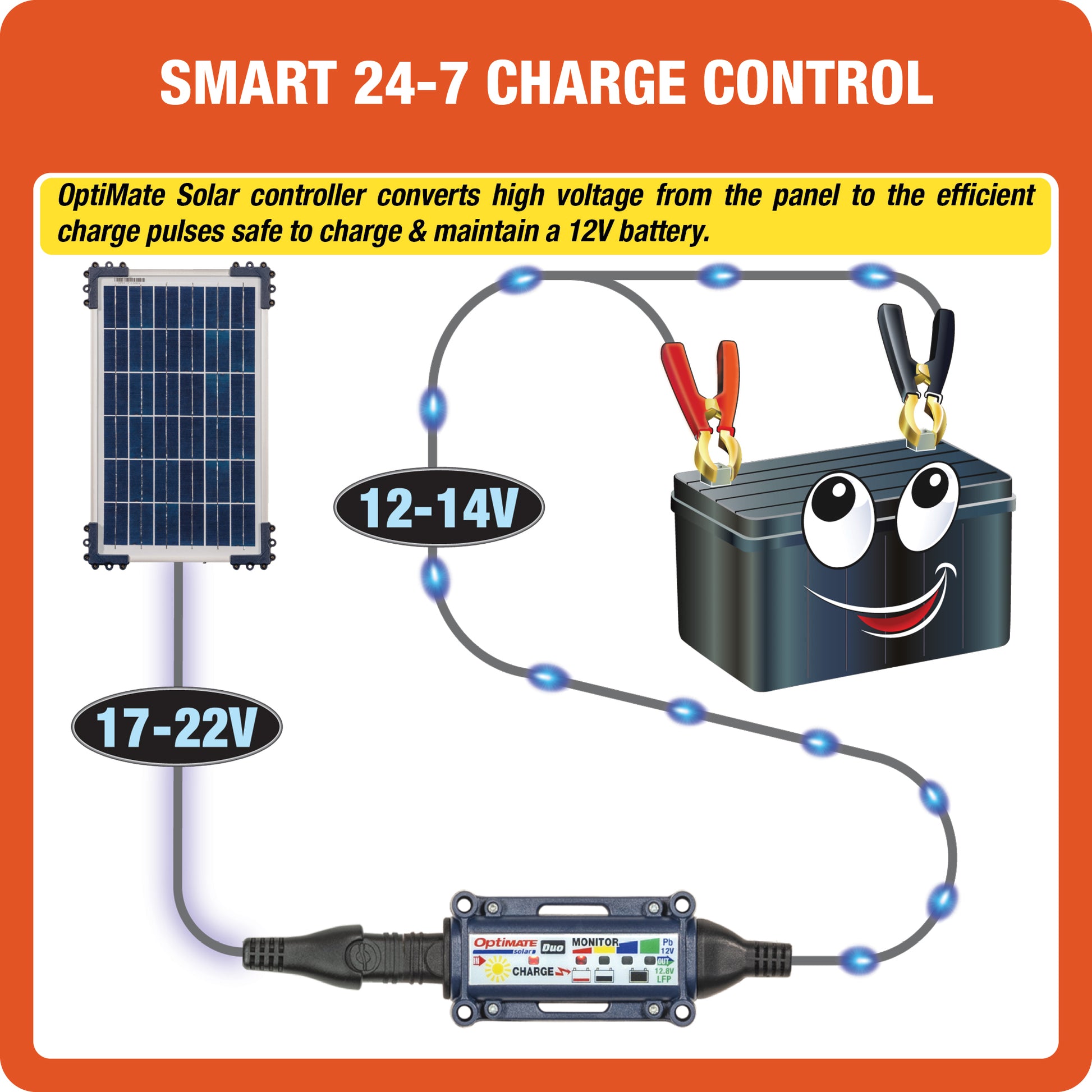 OptiMate Solar DUO 10W Car Kit – Smart Solar Battery Charger & Maintenance 12V with OBDII Adapter – Safe Battery Maintenance for Car, Motorhome, ATV, Motor & Jet Ski – Water Resistant System - Tecmate South Africa