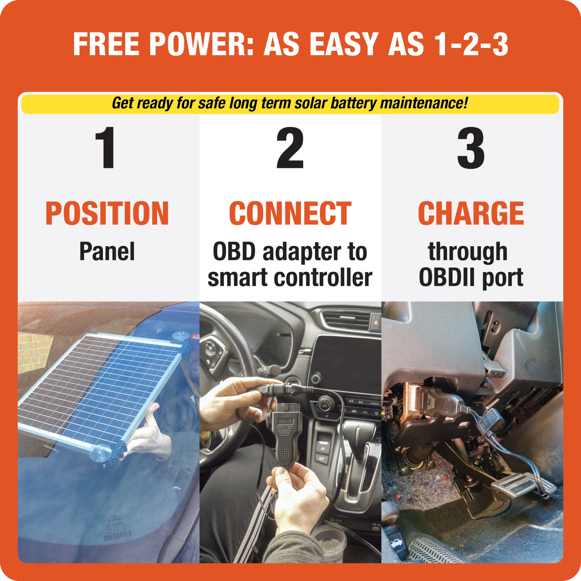 OptiMate Solar DUO 10W Car Kit – Smart Solar Battery Charger & Maintenance 12V with OBDII Adapter – Safe Battery Maintenance for Car, Motorhome, ATV, Motor & Jet Ski – Water Resistant System - Tecmate South Africa
