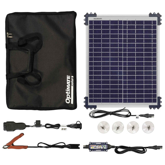 OptiMate Solar DUO TM522-D2CK: OFF-GRID series 20W car / bakkie 12V Battery Maintenance Kit