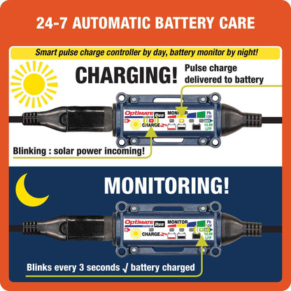 OptiMate Solar DUO TM522-D2CK: OFF-GRID series 20W car / bakkie 12V Battery Maintenance Kit