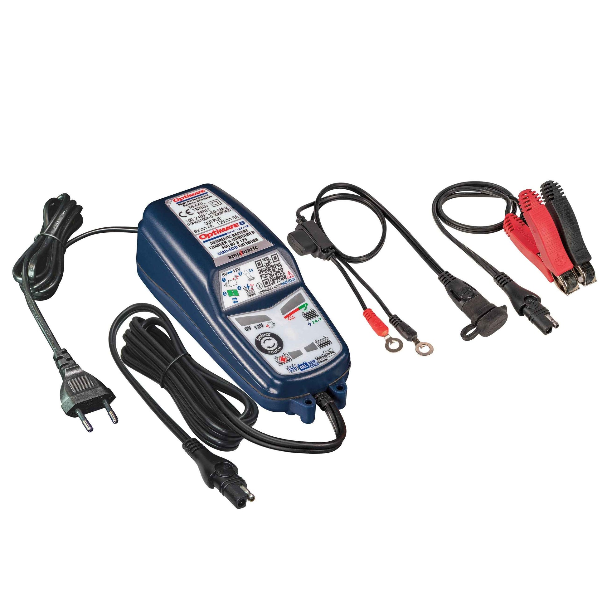 OptiMate 5 Select: SILVER series 6V 4A / 12V 3A lead-acid battery saver, charger, tester & maintainer