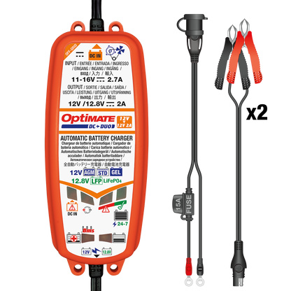 OptiMate DC-DUO : OFF-GRID series 12V 2A DC-DC lead-acid & lithium battery charger & maintainer