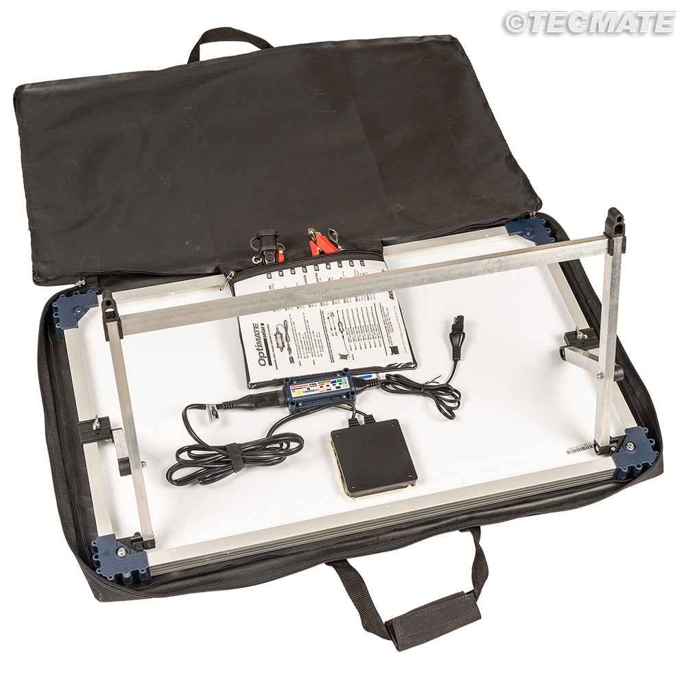 OptiMate Solar DUO TM522-D4TK: OFF-GRID series 40W 12V lead-acid or lithium battery charger Travel / Camping Kit