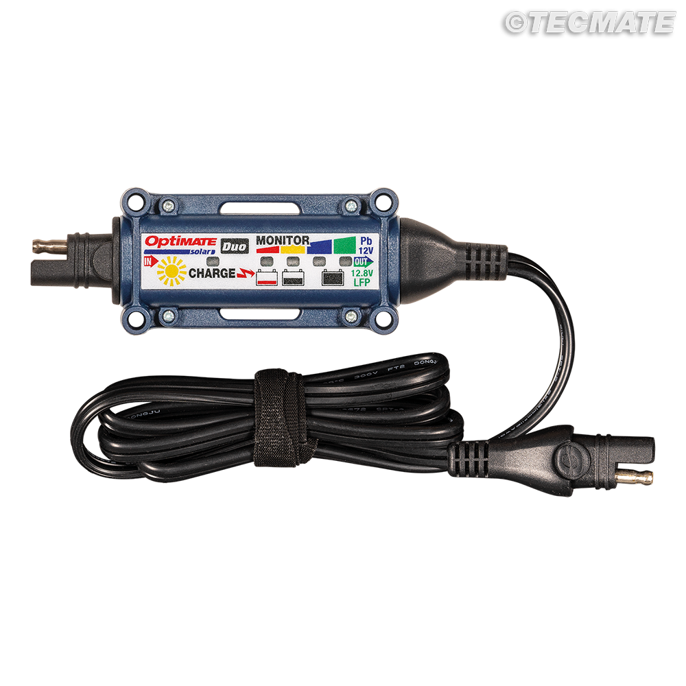 OptiMate Solar DUO TM522-D Pulse Charge Controller : OFF-GRID series 12V lead-acid & lithium Solar Battery Charger & Maintainer (10W-60W) - Tecmate South Africa