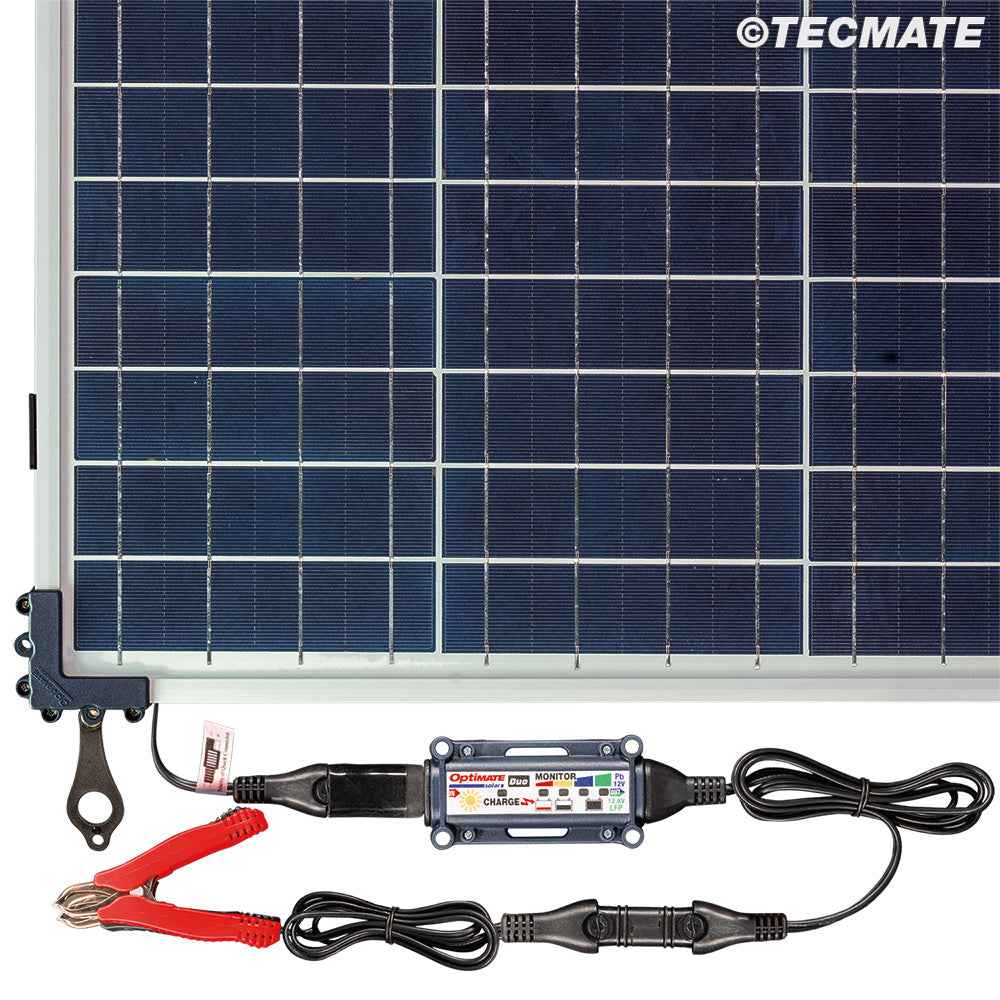 OptiMate Solar DUO TM522-D4TK: OFF-GRID series 40W 12V lead-acid or lithium battery charger Travel / Camping Kit