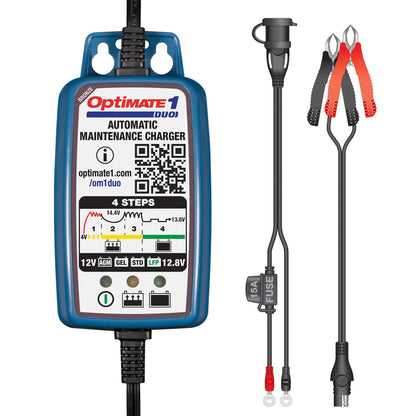 OptiMate 1 DUO : BRONZE series 12V 0.6A lead-acid & lithium motorcycle battery charger & maintainer