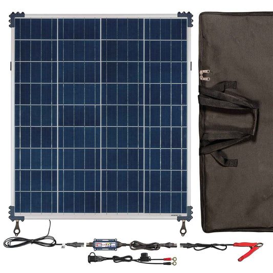 OptiMate Solar DUO TM523-8TK: OFF-GRID series 80W 12V lead-acid battery charger Travel / Camping Kit