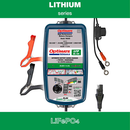 OptiMate Lithium LFP 8s5A : LITHIUM series 25.6 V 5A LiFePO₄ Lithium Battery Saver, Charger, Tester & Maintainer
