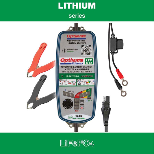OptiMate Lithium LFP 4s6A : LITHIUM series 12.8 V 6A LiFePO₄ Lithium Battery Charger, Saver, Tester & Maintainer
