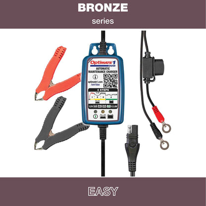 OptiMate 1 DUO : BRONZE series 12V 0.6A lead-acid & lithium motorcycle battery charger & maintainer