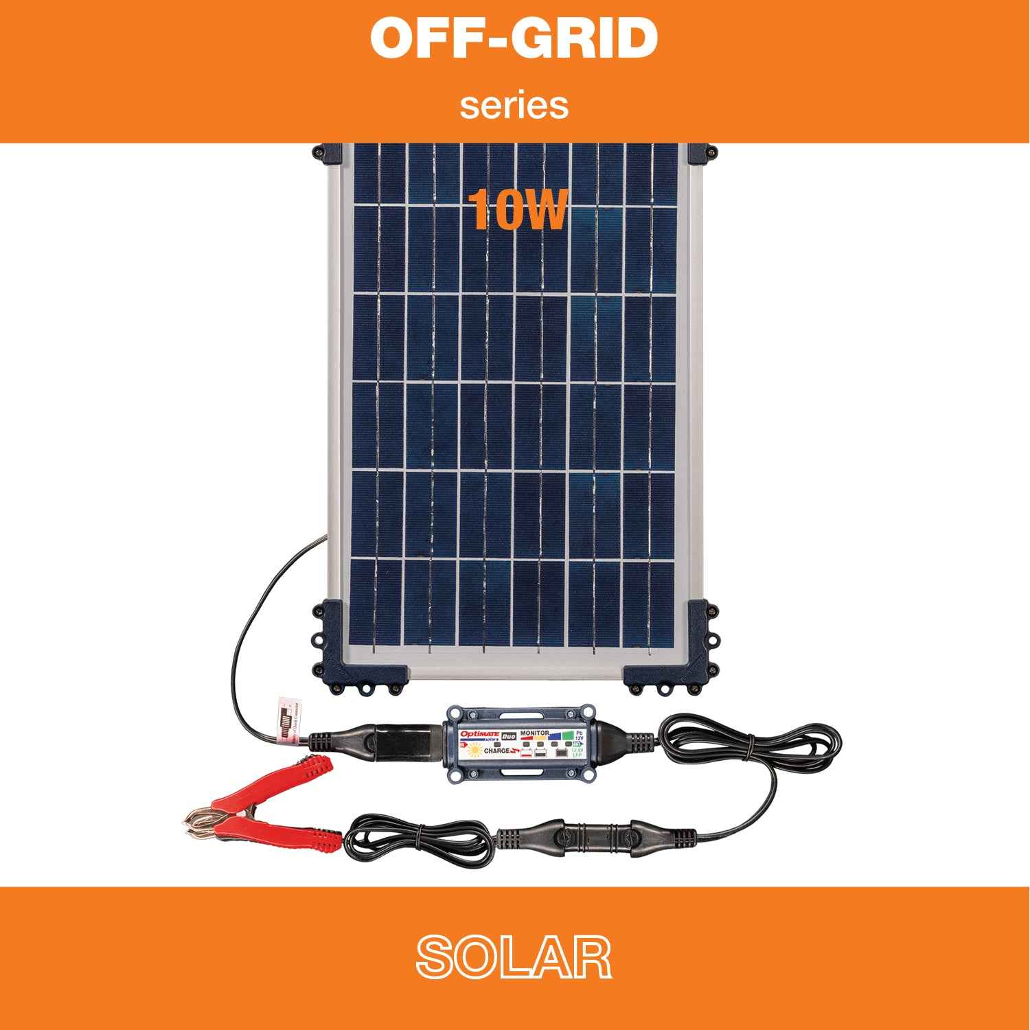 OptiMate Solar DUO TM522-D1: OFF-GRID series 10W Solar 12V lead-acid and lithium Battery Charger & Maintainer