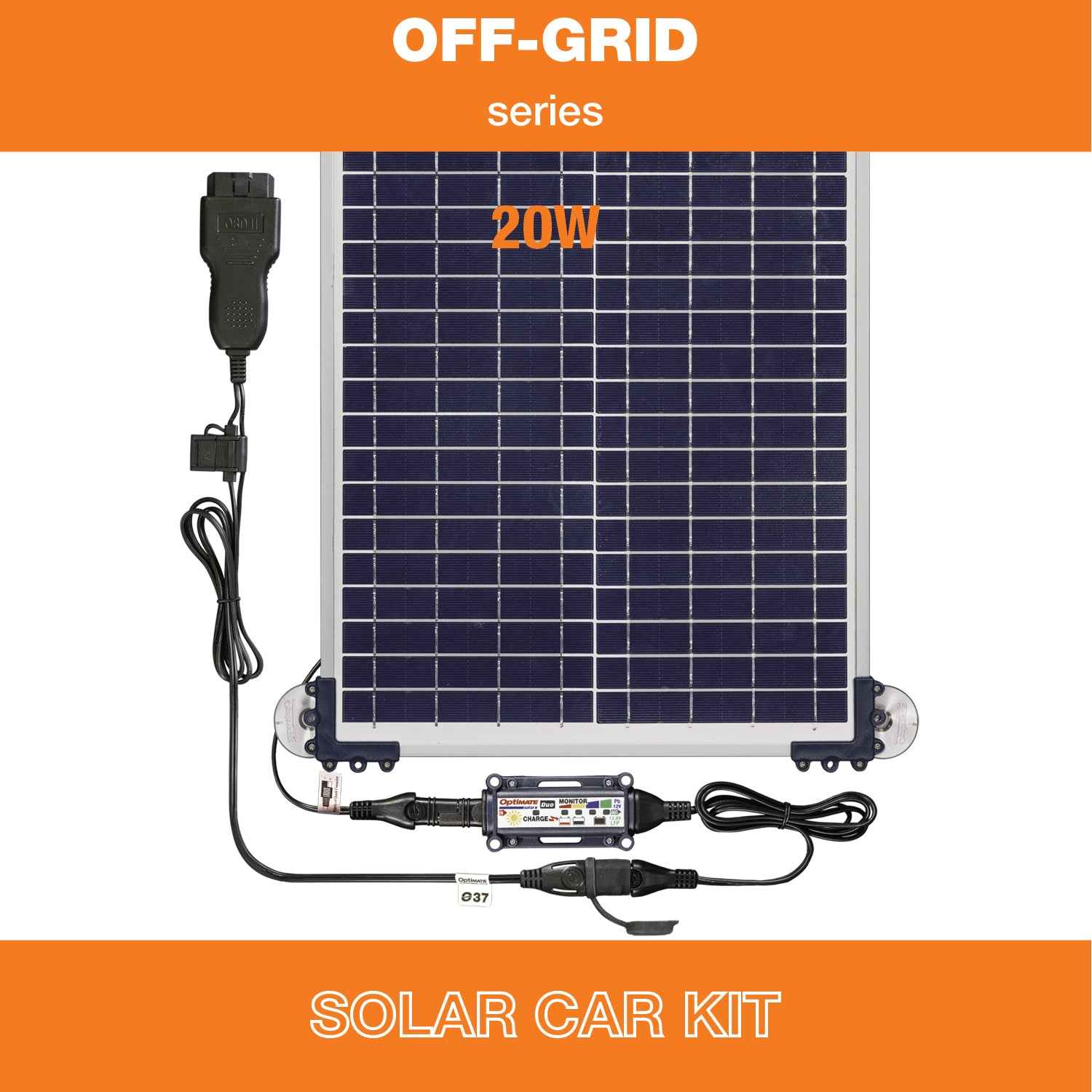 OptiMate Solar DUO TM522-D2CK: OFF-GRID series 20W car / bakkie 12V Battery Maintenance Kit